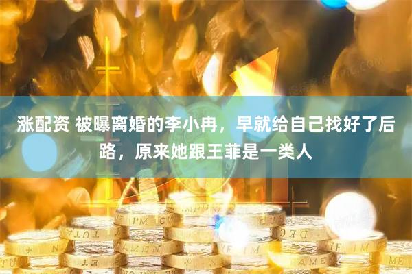 涨配资 被曝离婚的李小冉,早就给自己找好了后路,原来她跟王菲是一类人